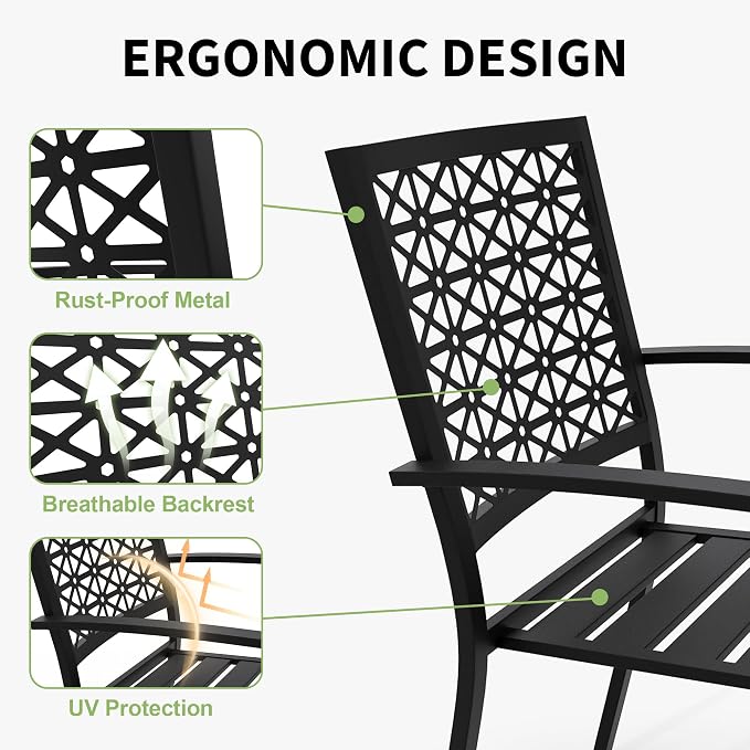 GAOMON 3 Piece Patio Bistro Set, Outdoor Patio Furniture Set - Image 4