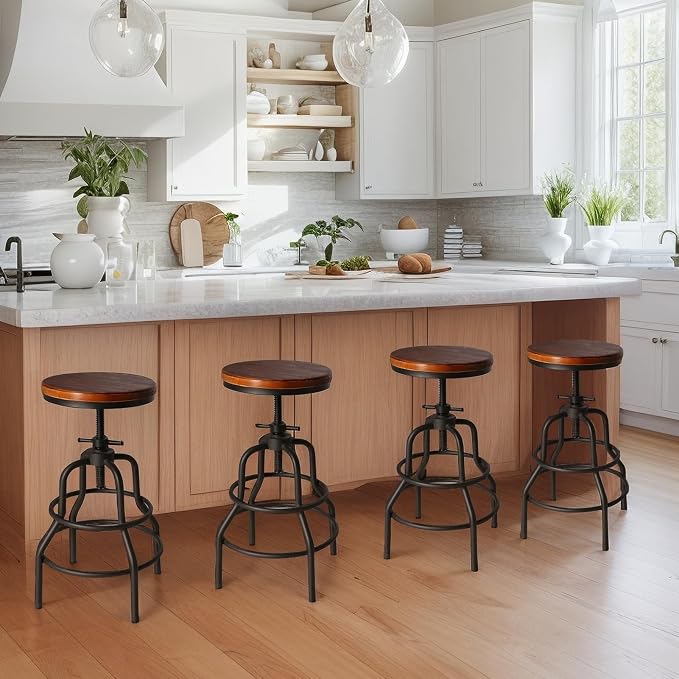 LOKKHAN Vintage Industrial Barstools - Image 2