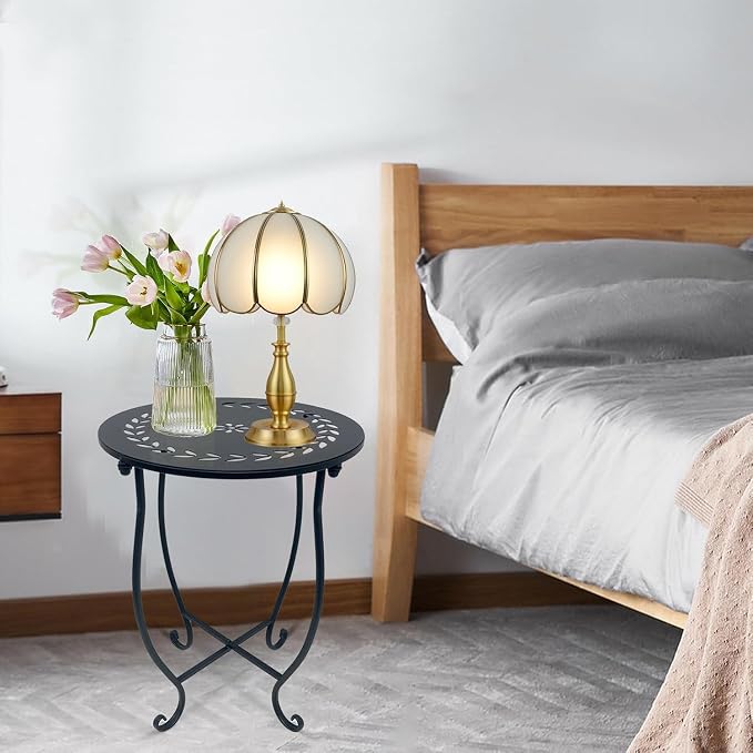 Metal Round Side Table, 2 Pack 14 Inch Bedside Table - Image 2