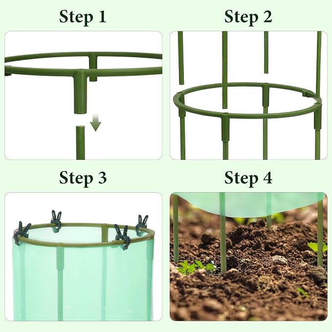 17.7" H Plant Support Stake Cage, Round Plant Support Garden Flower Stakes - Image 5