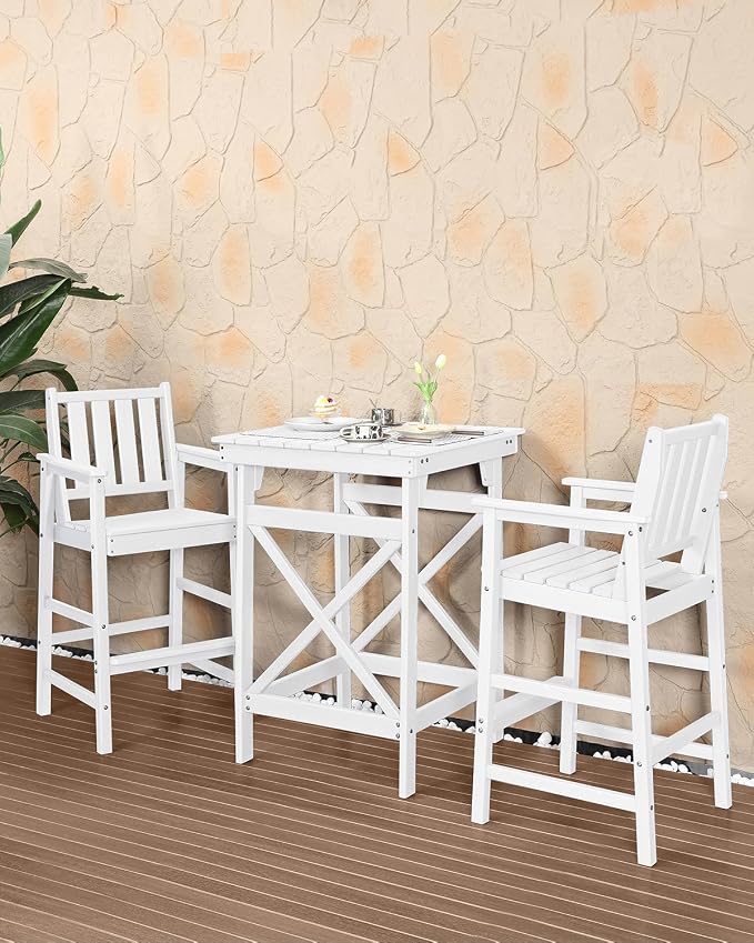 HDPE Outdoor Bar Table, Weather Resistant HDPE Patio High Top Pub Table - Image 3