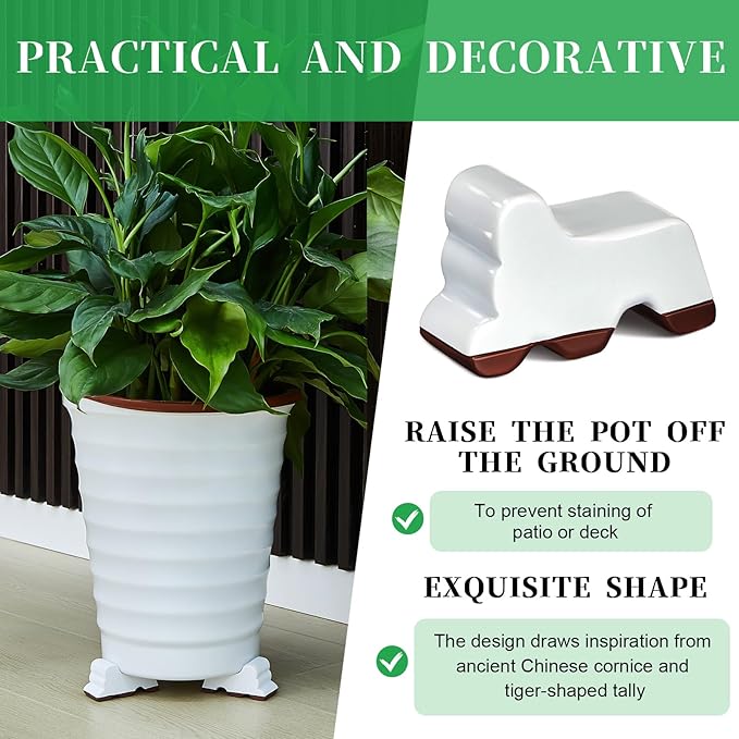 Kigeli 12 Pcs Resin Pot Feet for Outdoor Planters 3 Inch Long 1.5 Inch Tall - Image 5