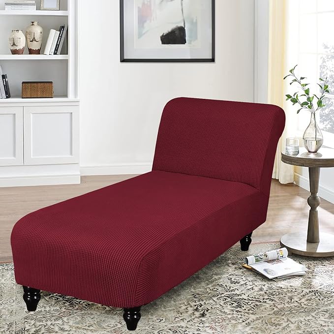 FantasDecor Chaise Lounge Cover Stretch Armless Chair Slipcover - Image 3