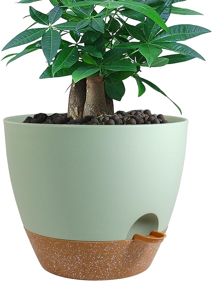 12 inch Large Self Watering Pots, Plastic Planters by UOUZ
