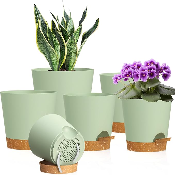 7/6.5/6/5.5/5/4 inch Self Watering Pots by WSMKSZ