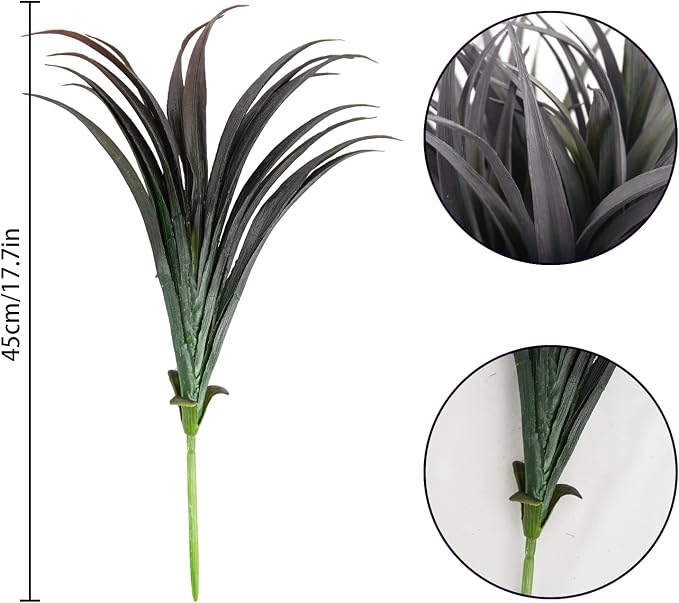 16Pcs Artificial Grass Fake Plants 17.3in Outdoor Plants UV Resistant Faux - Image 5
