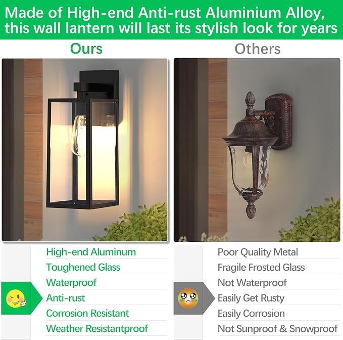 MAXvolador Outdoor Wall Lantern, Extra Large Exterior Waterproof Wall Sconce - Image 5