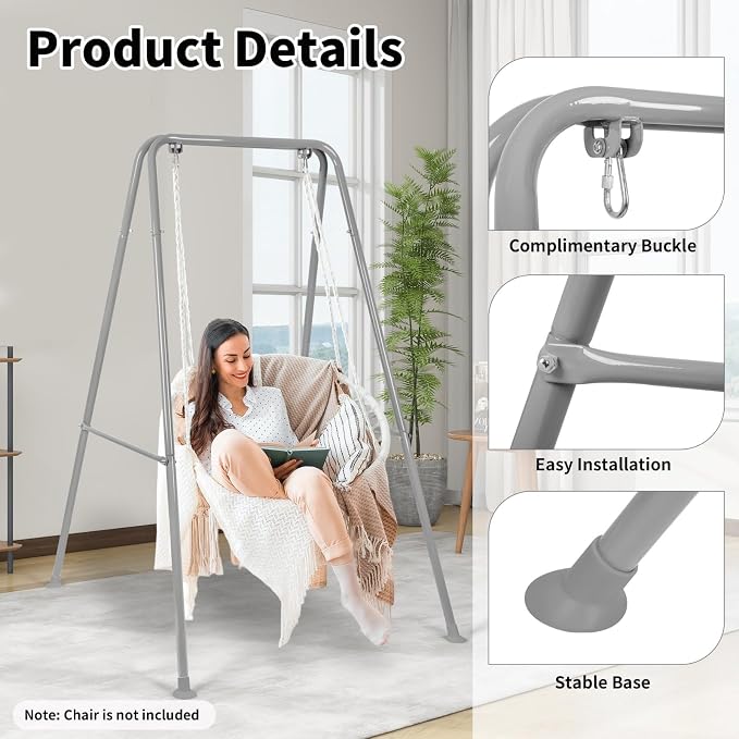 Hammock Chair Stand, Heavy-Duty A-Frame Metal Swing Stand - Image 3