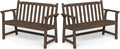Ciokea 48" Outdoor Bench Set of 2, HDPE Weatherproof Garden Bench, 2-Person by CIOKEA