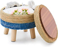 Cpintltr Storage Ottoman Poufs Handwoven Footstool Natural Seagrass Round by CpintltrFruniture