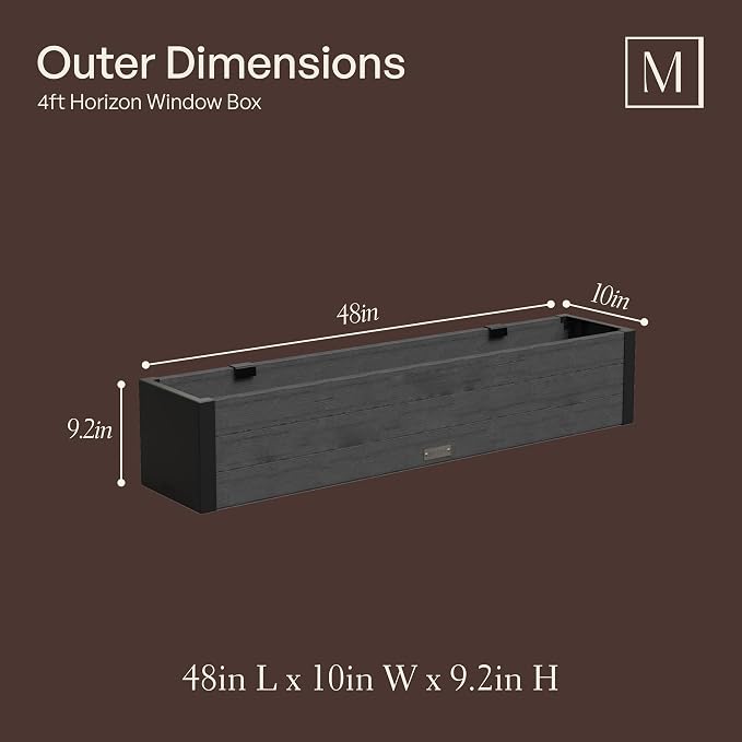 Mayne Vista 4ft Modern Window Box Planter - Image 2