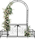 VINGLI Garden Arbor Arch with Gate and Planter Box, Wedding Arch Archway by VINGLI