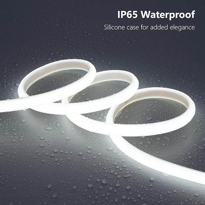 AC 110V COB LED Strip Lights Outdoor Waterproof 65.6ft, 6000K Cool White Super - Image 2