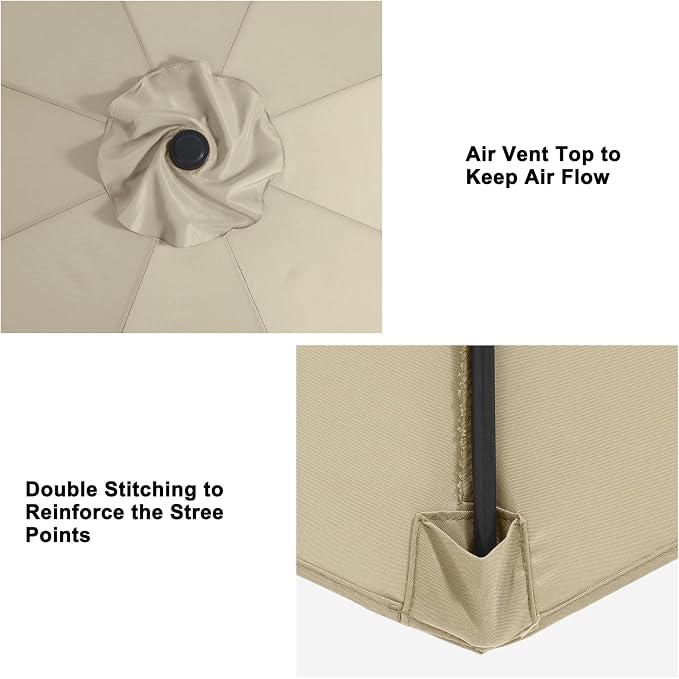 MASTERCANOPY Patio Umbrella 9 ft Replacement Canopy - Image 4