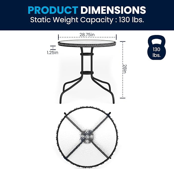 Flash Furniture 3-Piece Patio Dining Set - Image 11