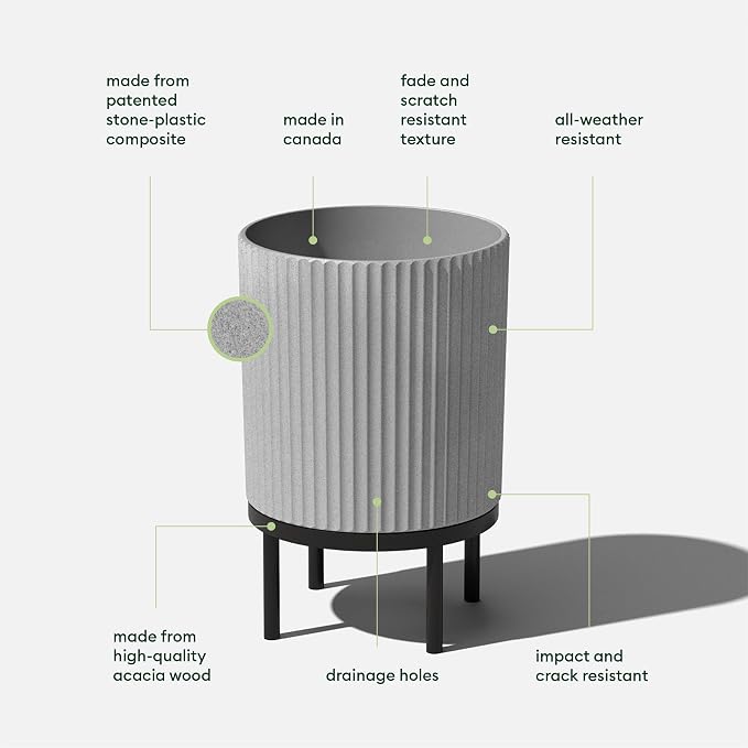 Veradek Demi Series Round Planter w/ Stand - Image 2