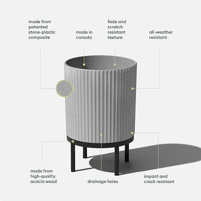 Veradek Demi Series Round Planter w/Stand - Image 2