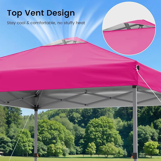 Pop Up Canopy Tent with Sidewalls, 10x10ft 10 Person Party Tent One Push Setup - Image 5