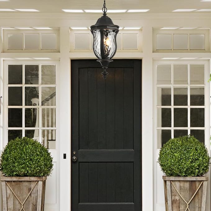 Large Outdoor Pendant Light Fixtures, 23.6'' Exterior Hanging Lantern Porch - Image 8