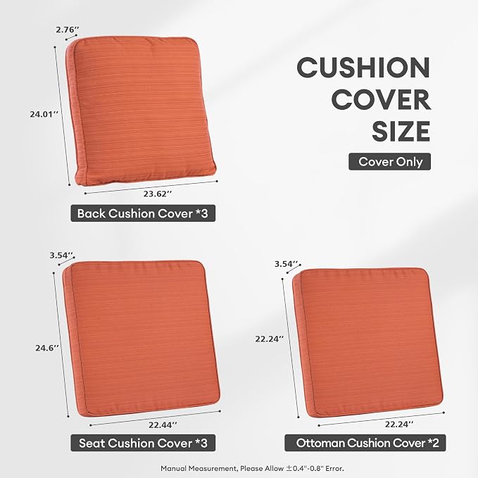 ovios Patio Cushion Covers, Waterproof Cushion Cover - Image 6