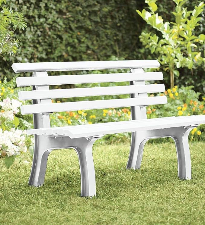Plow & Hearth Weatherproof German PVC Outdoor Bench | Holds Up to 500 lbs | - Image 2