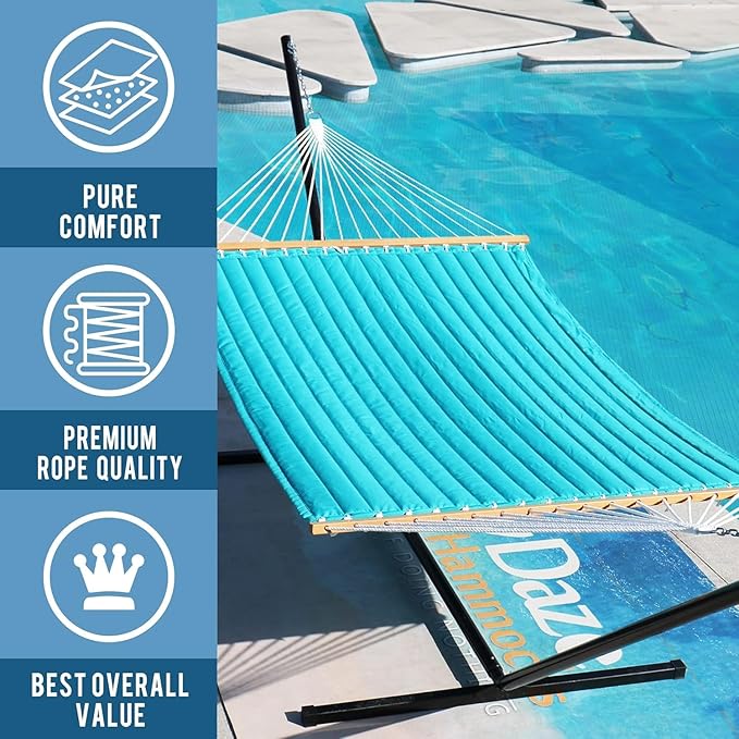 Lazy Daze Hammocks 12 FT Double Quilted Fabric Hammock - Image 6