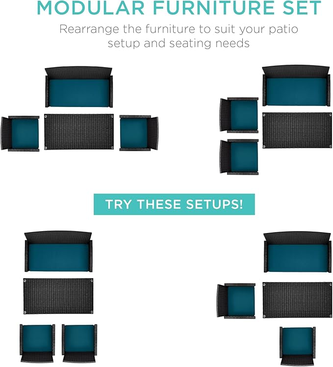 Best Choice Products 4-Piece Outdoor Wicker Patio Conversation Furniture Set - Image 2
