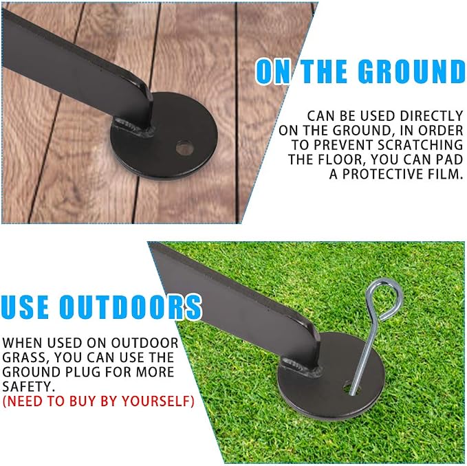 FDW Hanging Hammock Stands Hammock Chair Stands, C Stand Outdoor Solid Steel - Image 6