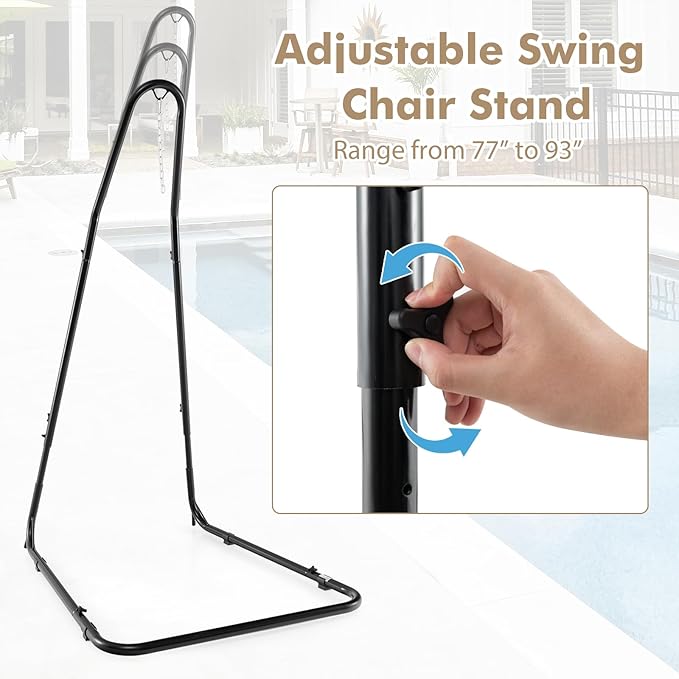 Giantex Hammock Stand for Outside, Heavy-Duty Metal Swing Stand - Image 3