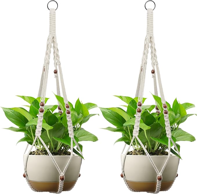 USLAI Macrame Plant Hanger Indoor Outdoor, Fits 4 to 15 Inch Pots, Strong by USLAI