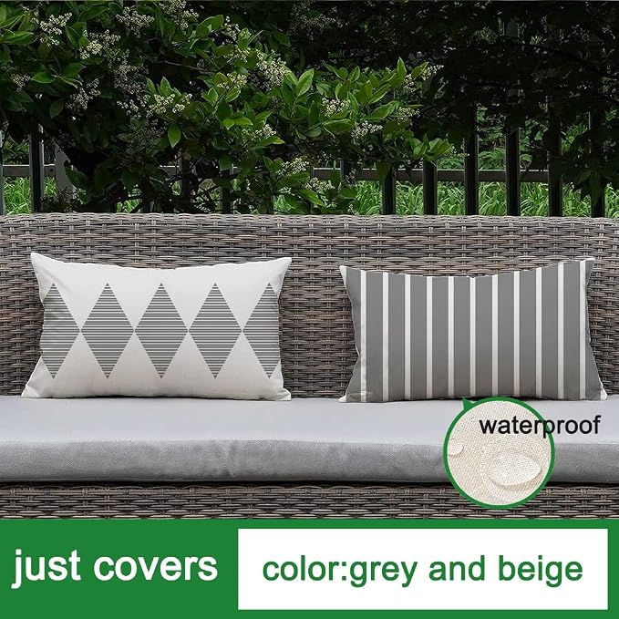 RABUSOFA Outdoor Pillows Covers 12x20 inch Waterproof - Image 6
