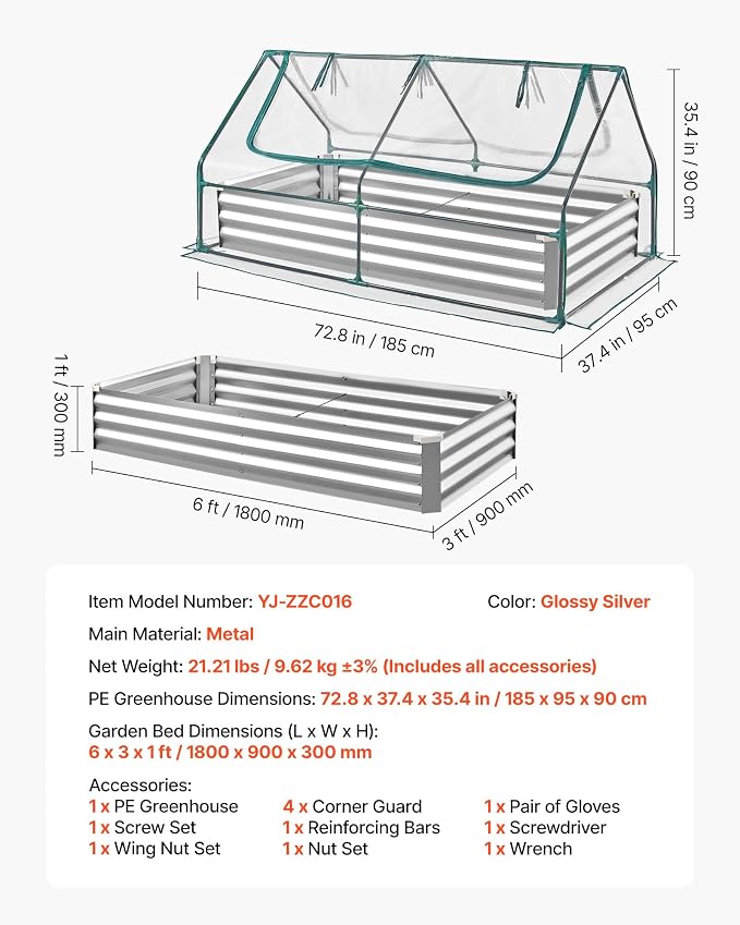 VEVOR 6x3x1FT Metal Raised Garden Bed - Image 7