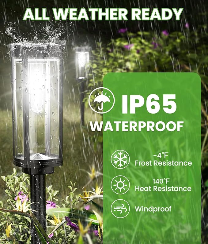 Bright Solar Pathway Lights Outdoor, 8 Pack Solar Garden Lights - Image 6