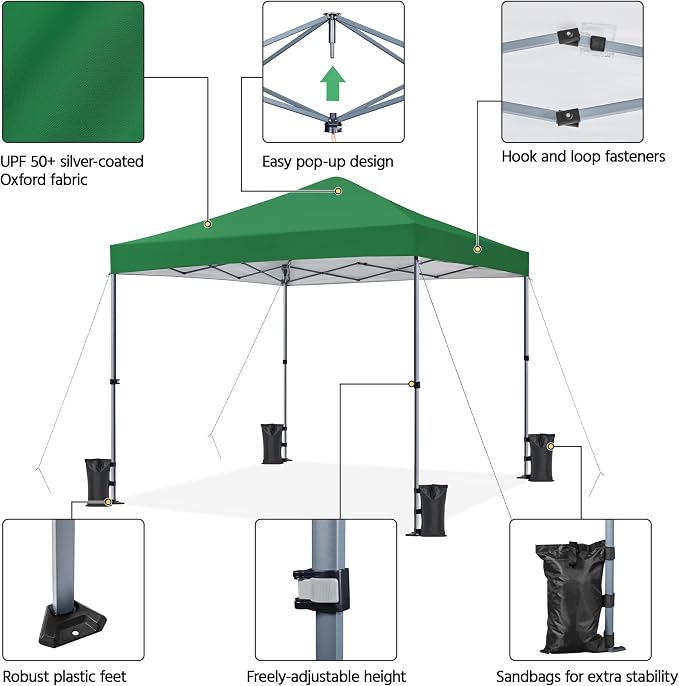 Yaheetech 10x10 1-Person Setup Pop Up Canopy Tent, Instant Portable Commercial - Image 4