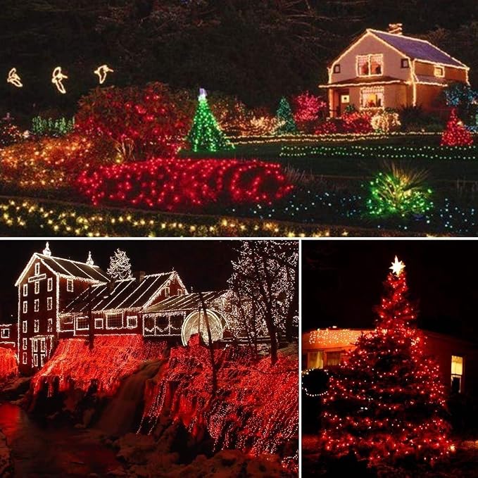Joomer Red Solar Christmas Lights, 2 Pack Total 144FT 400 LED 8 Modes - Image 7