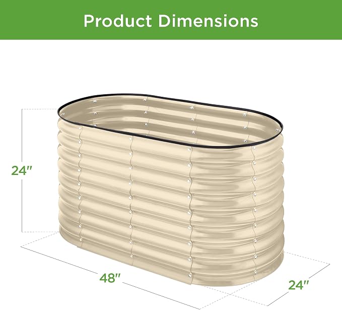 Best Choice Products 4x2x2ft Outdoor Metal Raised Garden Bed, Oval Deep Root - Image 7