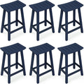 Outdoor Bar Stools Set of 6, 24 Inch All-Weather HDPE Counter Height Chairs by KULAMOONLIFEHOUSE
