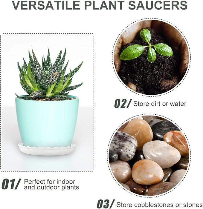 12Pcs Plant Saucer, 6 8 10 Inch Durable Plastic Plant Trays - Image 4