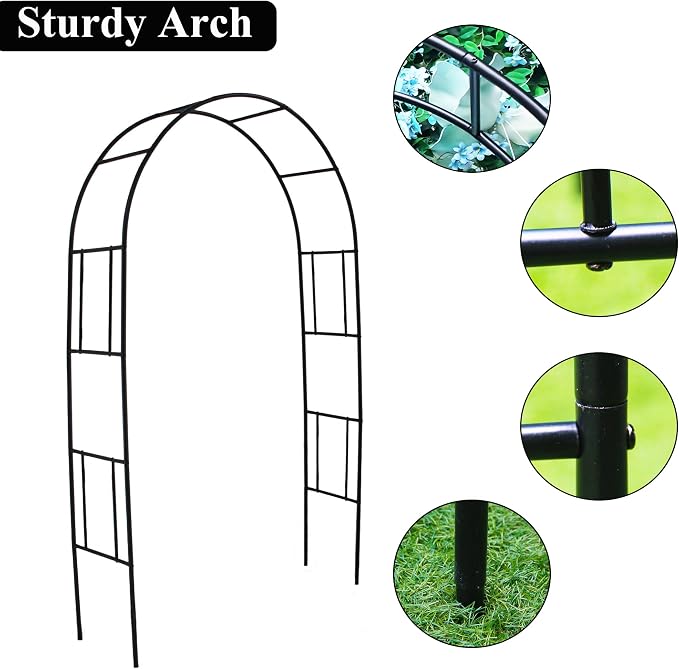 Metal Pergola Arbor Trellis, 7 Feet High x 4 Feet Wide, Garden Arch - Image 4