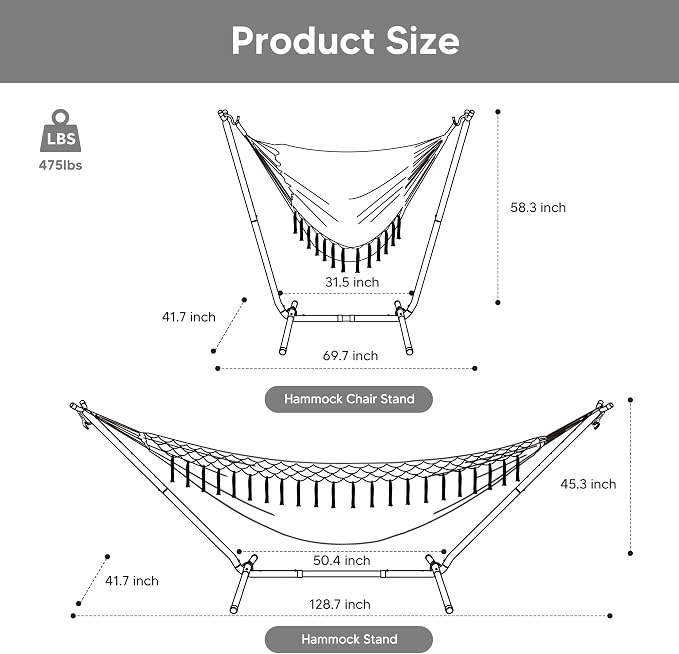 SUNCREAT 2-in-1 Hammocks Convertible Portable Double Hammock - Image 6