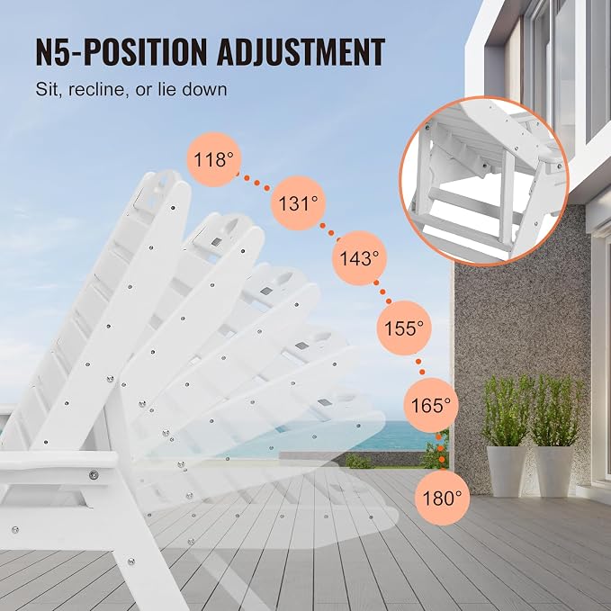 VEVOR Chaise Lounge Chair, 400 lbs Weight Capacity, 6 Positions Adjustable - Image 5
