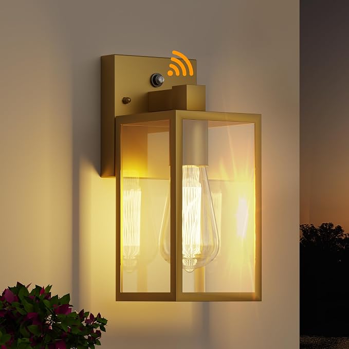 WIHTU Gold Dusk to Dawn Porch Lights, Exterior Lighting Fixtures by WIHTU