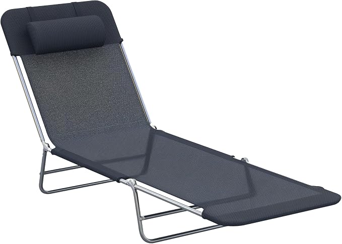 Outsunny Folding Chaise Lounge Pool Chairs, Outdoor Sun Tanning Chairs by Outsunny