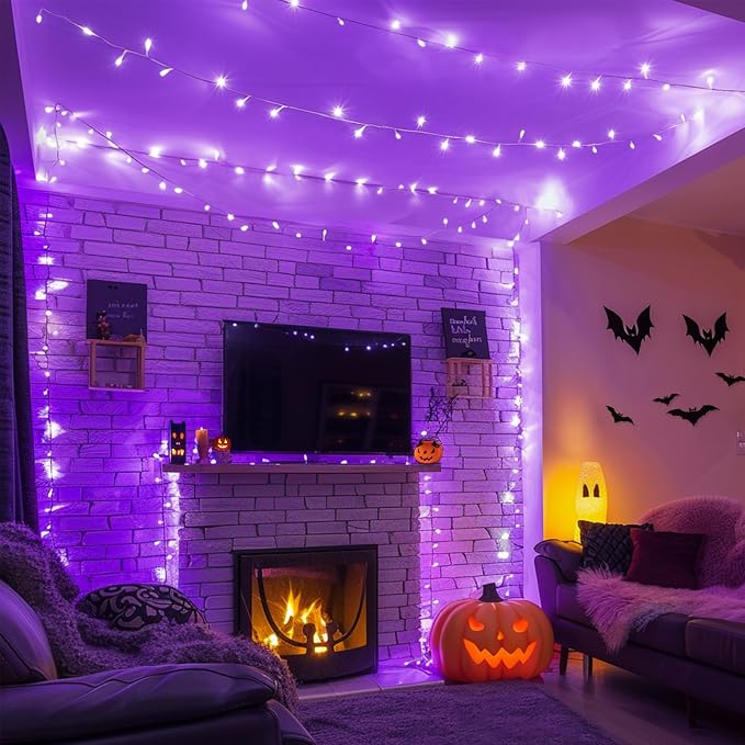 JMEXSUSS 400 LED Purple Christmas Lights Indoor Outdoor, 132 ft String Lights - Image 5