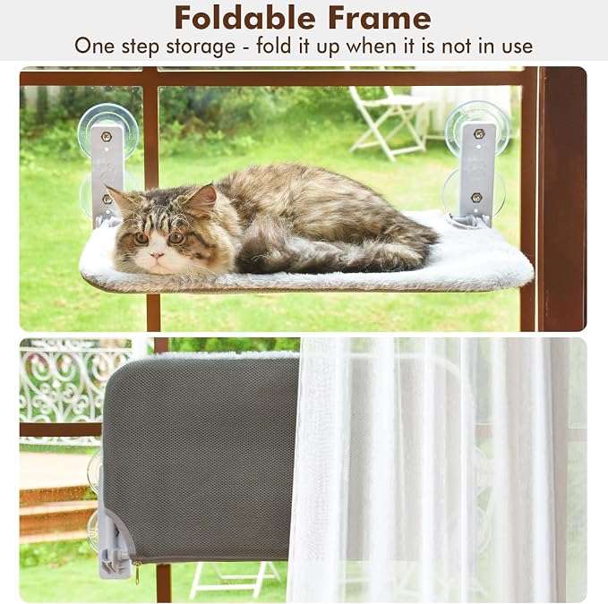 AMOSIJOY Cordless Cat Window Perch, Cat Hammock - Image 4
