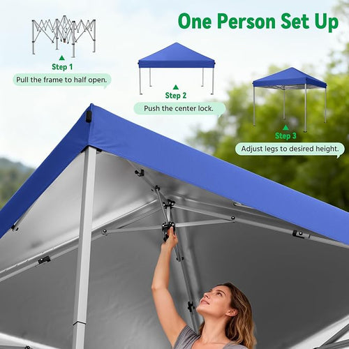 10x10 Pop Up Canopy Tent, Instant Setup Portable Canopy - Image 2