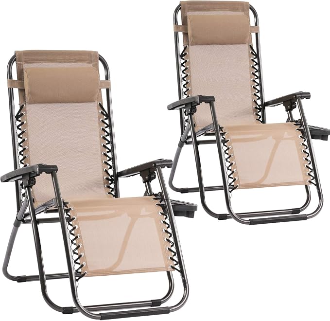 Set of 2 Zero Gravity Chairs Lounge Chair by FDW