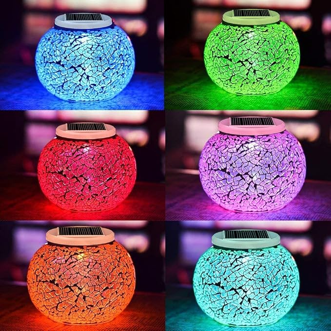 Aukora Color Changing Solar Powered Glass Ball Garden Lights, Table Lamps - Image 7
