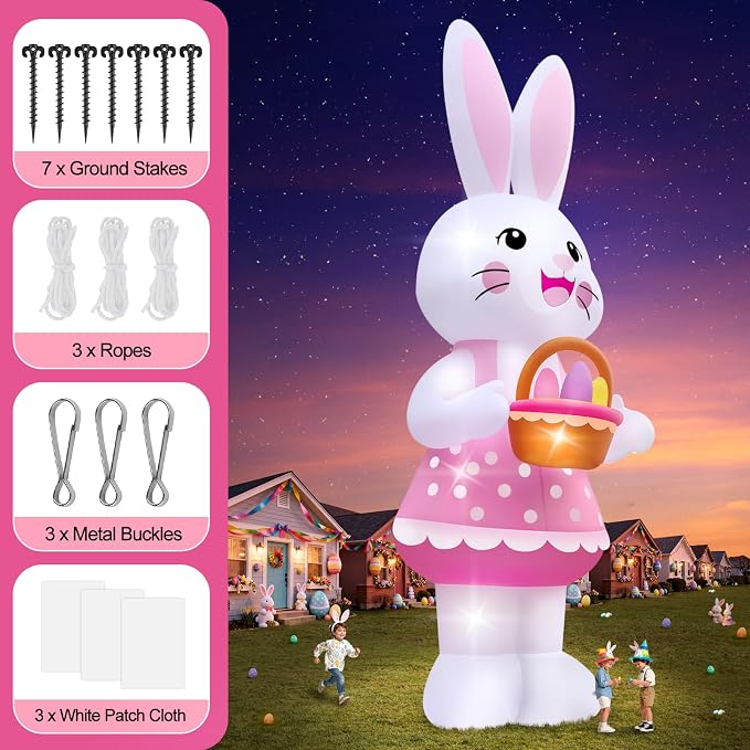Lanstics 20FT Easter Inflatable Giant Bunny Inflatable - Image 3