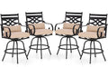PHI VILLA Outdoor Swivel Bar Stools Set of 4，Patio Counter Height Bar Chairs by PHIVILLAThepioneerofcomfortablehouseholdsupplies